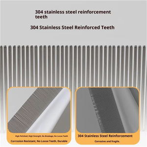 Peigne <span class=keywords><strong>anti</strong></span>-puces pour chiens et chats, peigne métallique à dents fines pour animaux de compagnie, outil de toilettage pour éliminer les puces et les œufs de puces - Product Image 5