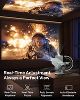 Projecteur intelligent portable Aurzen BOOM Air Google TV, compatible 4K, mise au point en temps réel, audio Dolby, support réglable, vert