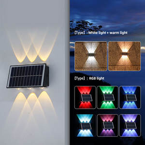 Lampes solaires RVB Lampes murales d'extérieur de couleur haut et bas Lampes d'extérieur étanches Ip65 pour décorations de porche de <span class=keywords><strong>garage</strong></span> de cour - Product Image 1