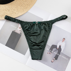 Ropa Interior de Seda de Hielo sin Costuras para Mujer, <span class=keywords><strong>Tanga</strong></span> Sexy con Pedrería, Estilo Victoria's <span class=keywords><strong>Secret</strong></span>, Lencería - Product Image 5