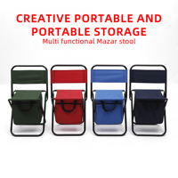 Tabouret pliant Oxford durable avec dossier Chaise portable compacte pour le camping en plein air et les voyages