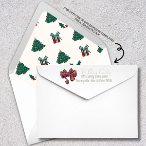 Kertas Pembungkus Amplop Natal Grosir, Motif Pohon Natal dan Buah Holly Berry, 8 Ukuran Standar untuk Amplop Undangan dan Ucapan - Product Image 4