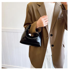 Nuevos bolsos minimalistas de inspiración francesa Sac Main Pour Femme Diseño de nicho de color sólido Retro Underarm Shoulder Tote Bag - Product Image 3