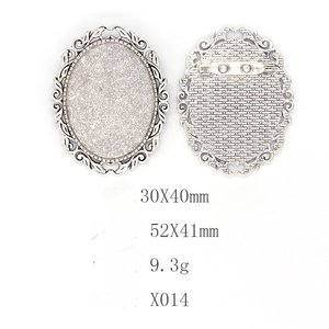 Komi 30X40mm Base en alliage de gemme ronde Vintage Time pour accessoires de bricolage avec broche de personnalisation d'image religieuse croisée faite à la main - Product Image 4