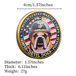 Pièce de monnaie commémorative du 250e anniversaire de la Marine des États-Unis, en fer, impression UV, plaquée, cadeau personnalisé, hommage au Code du marin - Product Image 6