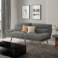 Sofá Cama Futón Minimalista de Pana con Respaldo y Reposabrazos Ajustables, Ecológico para Sala de Estar y Apartamentos Pequeños