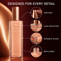 Eau de toilette parfumée aux fleurs, huile scintillante pour le corps longue durée, marque privée, vente en gros, OEM