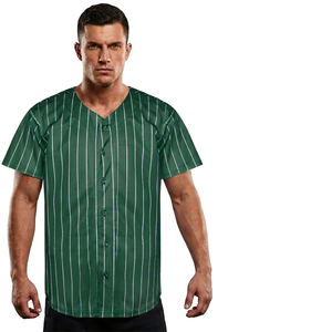 Maillot de baseball unisexe col en V manches courtes en polyester anti-humidité coupe classique pour adulte avec boutons toutes saisons - Product Image 3
