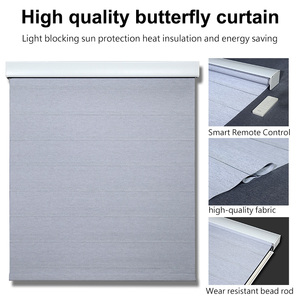Persiana Vertical Tipo Romana con Diseño de Mariposa, Persiana Enrollable de Gasa, Cortina Deslizante de Doble Capa Ecológica Integrada para Ventana de Dormitorio o Estudio - Product Image 3