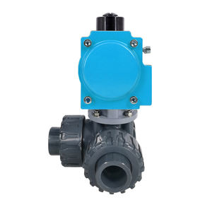 DN50 2 pulgadas <span class=keywords><strong>3</strong></span> V 12V 24V 220V AC de plástico de PVC verdadera unión válvula de bola con de actuador neumático - Product Image 4