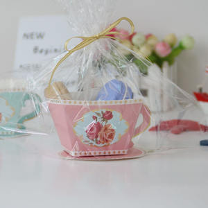 Diseño único de la taza de té en forma de caramelo Muffin Macaron caja de embalaje de la decoración del Partido de cajas para regalo de Bob con cinta - Product Image 5