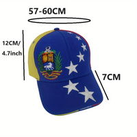 Gorra de Béisbol de Venezuela, Bordado 3D de Alta Calidad, Escudo con Estrellas, Gorra Deportiva de Algodón de Lujo para Eventos, Gorras Personalizadas de Diseño, Color Granate