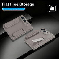 Étui de téléphone pliable avec verre trempé, sangle élastique pour poignet, béquille, protection antichoc pour iPhone Duo