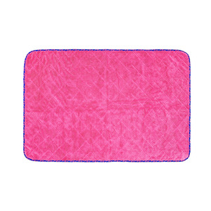 Serviette de lavage de voiture en microfibre 40x60cm, épaisse, absorbante, rouge rose, bord matelassé, chiffon de nettoyage multifonctionnel - Product Image 4