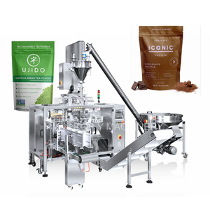 Horizontal Automatic Vacuum <b>Coffee</b> Beans Pouch Filling Packaging Zipper Stand up Plastic Kraft <b>Paper</b> Premade Bag Packing Machine - Product Image 4