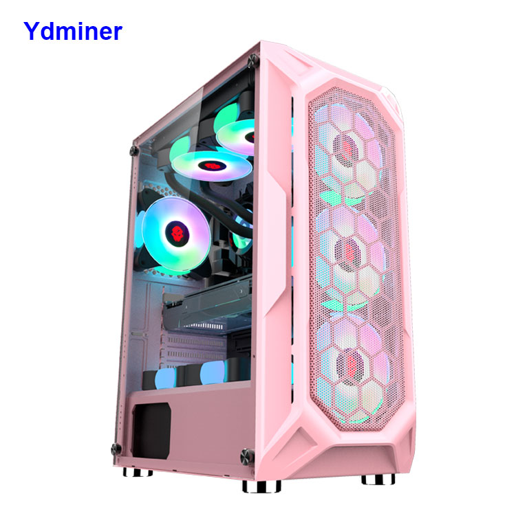 Bộ Khung Vỏ Máy Tính Itx Atx Vỏ Máy Tính Chơi Game Màu Hồng