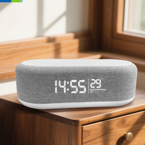 Wireless Charging <b>Clock</b>, Luminous Silent Multi-function Fabric Surface Alarm <b>Clock</b>, LED With Temperature and Date Display DW0253 - Product Image 2