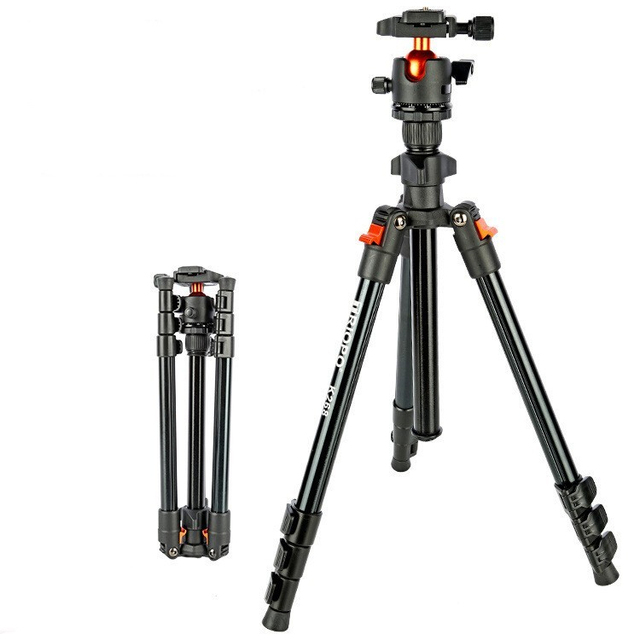 Aluminum Alloy Triangle Tripod Lamp Holder SLR Camera Holder Mobile Phone Height Adjustable Tripod Monopod