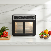 Four friteuse à air intelligent en acier inoxydable de qualité 12L 15L 24L avec grille-pain à porte de rôtisserie pour une utilisation en plein air en voiture Source électrique