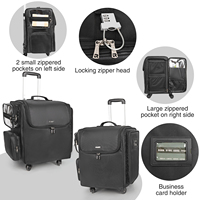 Grande Mallette de Maquillage Relavel pour Coiffeur et Styliste, Sac avec Pochette Détachable pour Outils de Coiffure, Chariot de Rangement Professionnel
