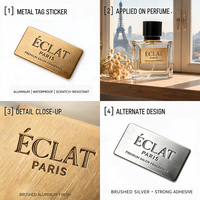 Autocollant Texturé Personnalisé Auto-Adhésif pour Parfum, Rouge à Lèvres, Soins de la Peau – Plaque Nominative Durable, Écologique, Recyclable avec Gaufrage