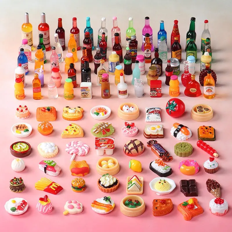 China Wholesale High Quality Miniature Food Drink Bottles Pretend Play Kitchen Game Party Toys