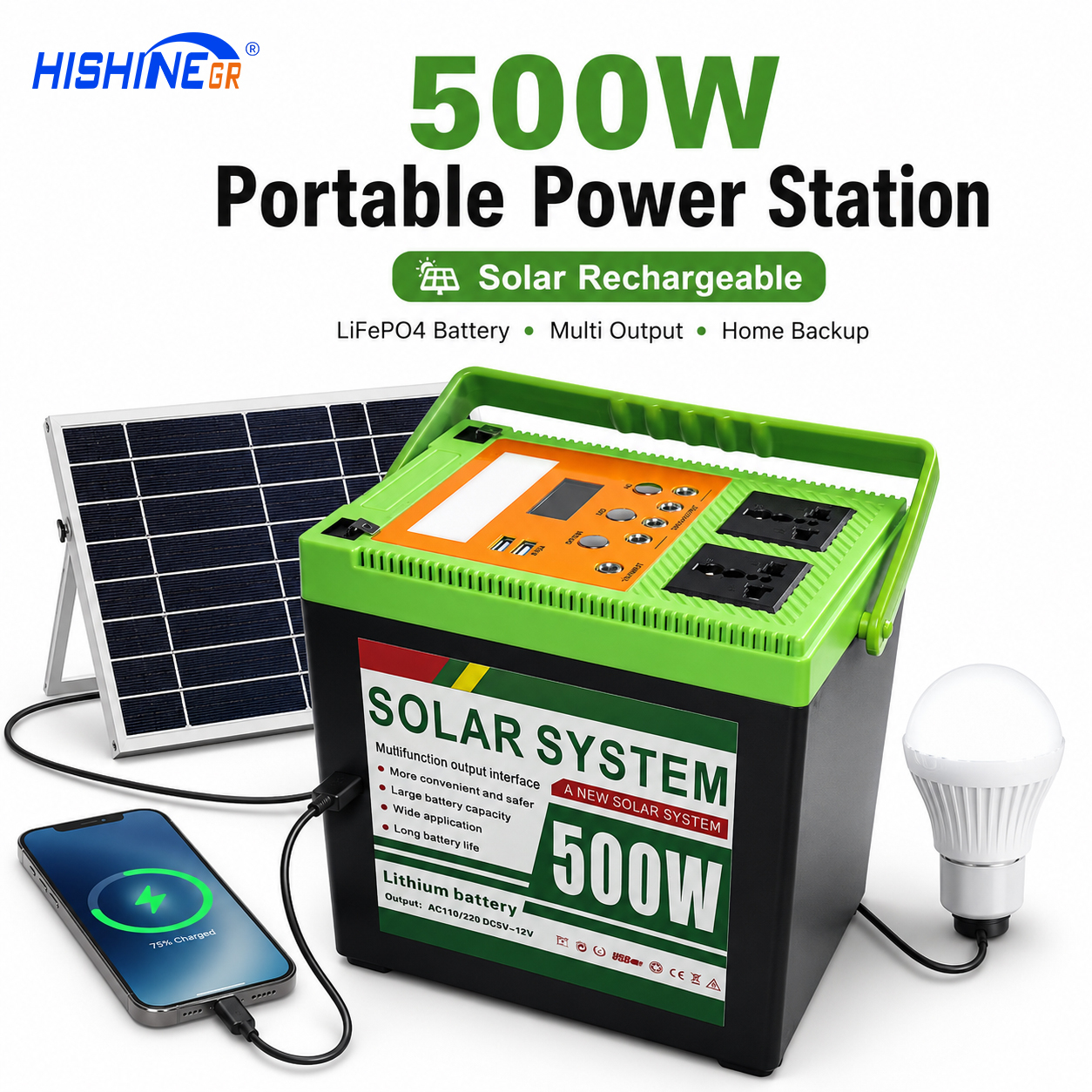 500W-<strong>10000W</strong> LiFePO4 Battery <strong>Solar</strong> <strong>Generator</strong> Portable Power Station Modified Sine Wave UPS Backup System for Home Emergency Power