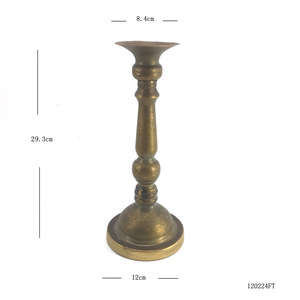 Novedad <span class=keywords><strong>2023</strong></span>: Juego de 4 candelabros de latón antiguos hechos a mano, estilo vintage, para velas cónicas, centros de mesa y decoración del hogar. - Product Image 4