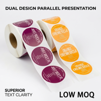 Étiquettes autocollantes personnalisées pour bouteilles de jus de fruits, imperméables, de qualité supérieure, en vinyle brillant, avec logo, en rouleaux