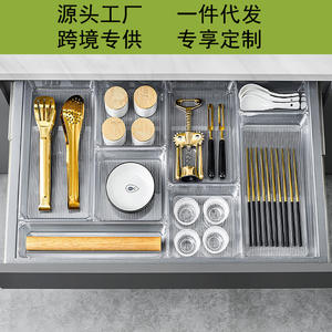 Boîte de rangement de style japonais, transparente, rectangulaire, empilable, pour l'organisation de la cuisine, du bureau et du bureau à domicile - Product Image 5