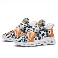 Chaussures de course personnalisées en gros, motif rayures abstraites, style football, design personnalisé, chaussures de sport décontractées