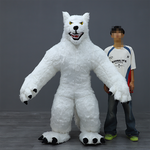 भेड़िया पोशाक वयस्क पूर्ण inflatable शुभंकर सूट प्रदर्शन लंबे बाल inflatable पार्टी हेलोलीन - Product Image 1