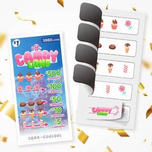 Billets à gratter personnalisés avec impression numérique, 5 fenêtres, pour jeux de hasard - Product Image 1