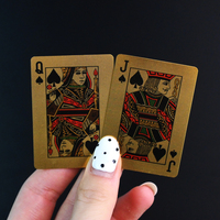 Cartes à jouer en feuille d'or miniature en stock, directement de l'usine, dollars américains, plastique imperméable, poker, petite taille 53*38mm, cartes de jeu
