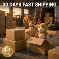 Jouets en peluche de Noël personnalisés OEM ODM, rennes, ours, boîte cadeau, poupées en peluche, vente en gros