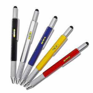 Multi Functional Metal Ballpoint <b>Pen</b> With Ruler Level Screwdriver Touch Tip Office School Use - Product Image 4