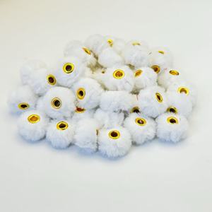 Cuentas de felpa al por mayor 16mm agujero grande Mini Bola de felpa linda con agujero fabricación de joyas - Product Image 4
