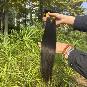 Proveedor de cabello humano Natural Dropshipping 12A grado sedoso hinchable hueso indio crudo recto paquetes de cabello humano - Product Image 1