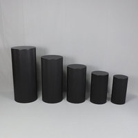Ensemble de supports à dessert cylindriques côtelés modernes, socles cylindriques ronds pour fleurs, pour la décoration de tables de mariage