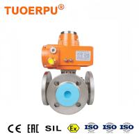 Vanne à boisseau sphérique électrique DN80 à trois voies, type T/L, en acier inoxydable 304, motorisée, pour coupure, déviation et régulation de débit, haute performance