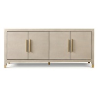 Console classique de style de luxe Mobilier d'intérieur Graydon Shagreen 4 portes Media Console Tables