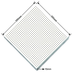 Panel Acústico Perforado Cuadrado Moderno, Ignífugo, Aislante Térmico, de Fibra Mineral, <span class=keywords><strong>para</strong></span> Techo Falso Artístico en Hospitales - Product Image 2