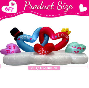Cœurs gonflables romantiques lumineux à LED de 1,80 m, étanches IP44, pour la Saint-Valentin, anniversaire de mariage, demande en mariage, fête - Product Image 2