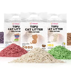 Haisen Supplier Wholesale Soya Cat Sand Natural 6L Vacuum Pack Multiple Colors Tofu Cat Litter Sand