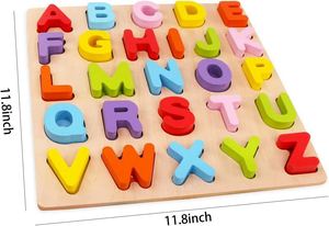 Wooden Board Alphabet Number Kids Montessori 3d Learning <b>Puzzle</b> Early Educational Activity Boards Toys for Child Boys and Girls - Product Image 5