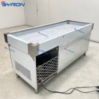 Table à glace en acier inoxydable pour fruits de mer, réfrigérateur de table, vitrine réfrigérée pour poissons, table de congélation pour poissons