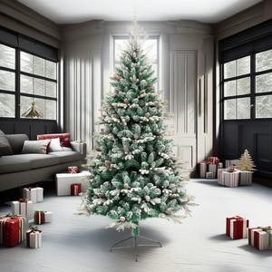 Árbol de Navidad LED Preiluminado Grande y Esponjoso de Resina con Forma de Abeto Frasier y Depósito de Agua - Product Image 5