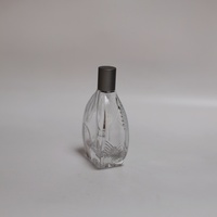 Nouveau produit : Flacon de parfum en verre avec fenêtre d'étiquetage rectangulaire sur le dessous, 30 ml, 50 ml, 100 ml, avec bouchons en aluminium