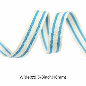 Ruban gros-grain rayé double face en coton de 1,6 cm de haute qualité et durable pour la fabrication de sangles de sacs d'anniversaire, 10 yards/bobine - Product Image 4