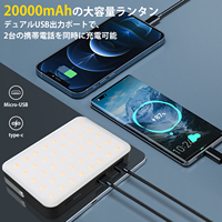 Produk Baru Power Bank Tahan Air IP65 20000Mah Multifungsi Lampu Darurat untuk Berkemah di Luar Ruangan